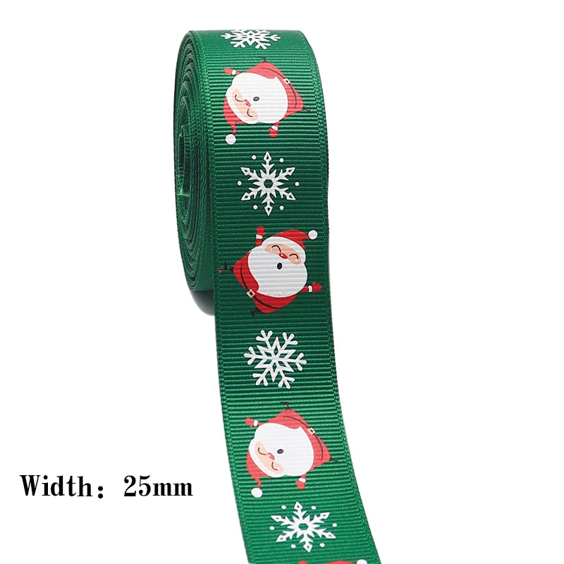 10 Yards 9MM/16MM/19MM/25MM Christmas Day Printed Grosgrain Ribbons For Hair Bows DIY Wedding Handmade Materials Y2021082001
