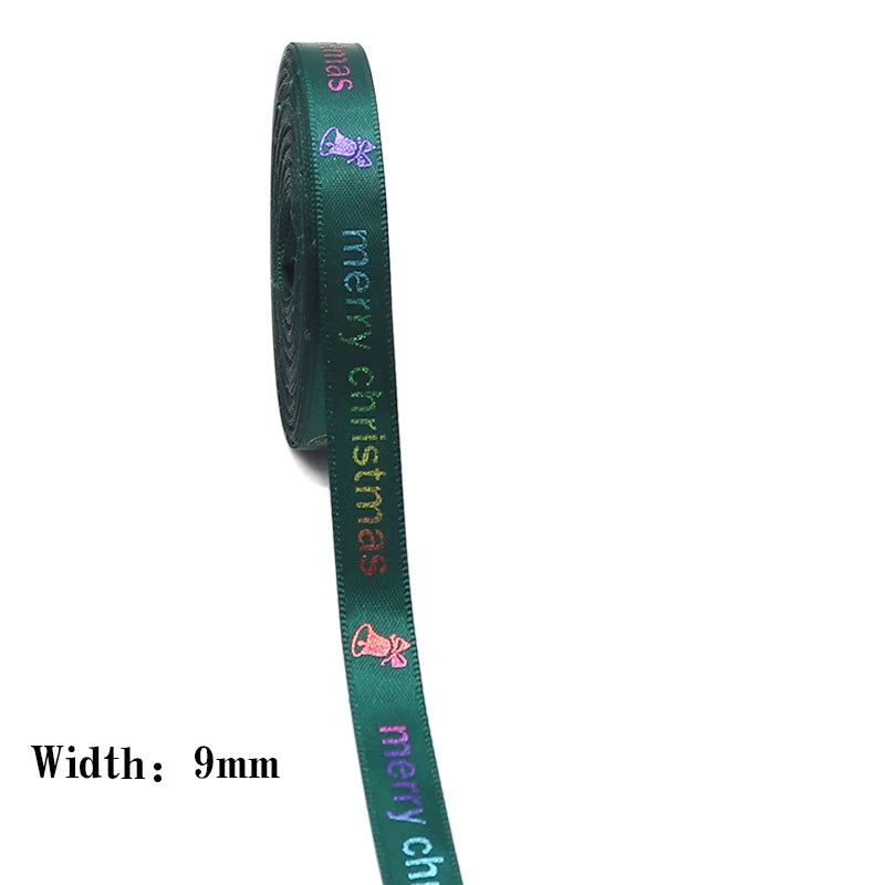 10 Yards 9MM/16MM/19MM/25MM Christmas Day Printed Grosgrain Ribbons For Hair Bows DIY Wedding Handmade Materials Y2021082001