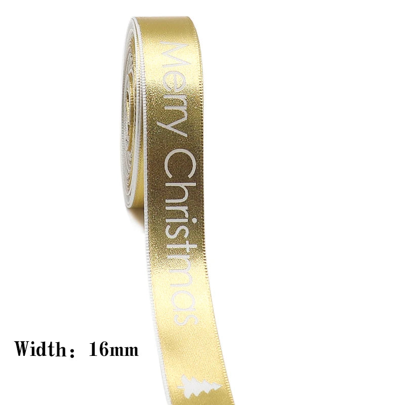 10 Yards 9MM/16MM/19MM/25MM Christmas Day Printed Grosgrain Ribbons For Hair Bows DIY Wedding Handmade Materials Y2021082001