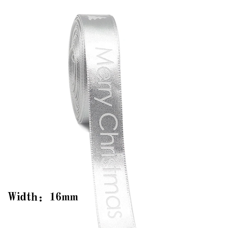 10 Yards 9MM/16MM/19MM/25MM Christmas Day Printed Grosgrain Ribbons For Hair Bows DIY Wedding Handmade Materials Y2021082001