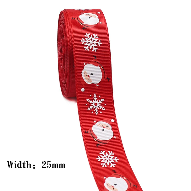 10 Yards 9MM/16MM/19MM/25MM Christmas Day Printed Grosgrain Ribbons For Hair Bows DIY Wedding Handmade Materials Y2021082001