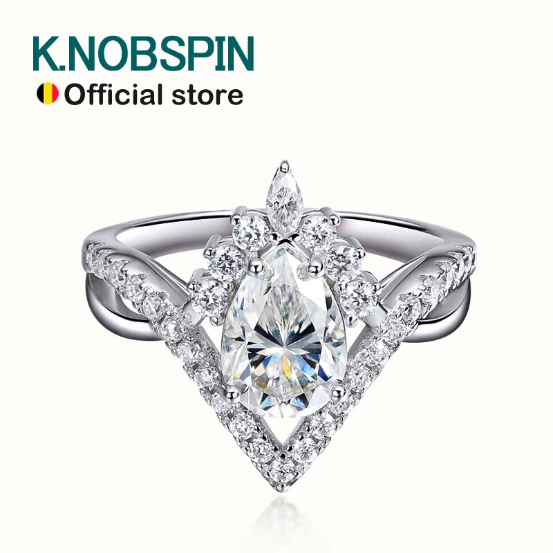 ✨925 Sterling Silver • 2ct Pear-Cut Moissanite Ring (GRA Certified)