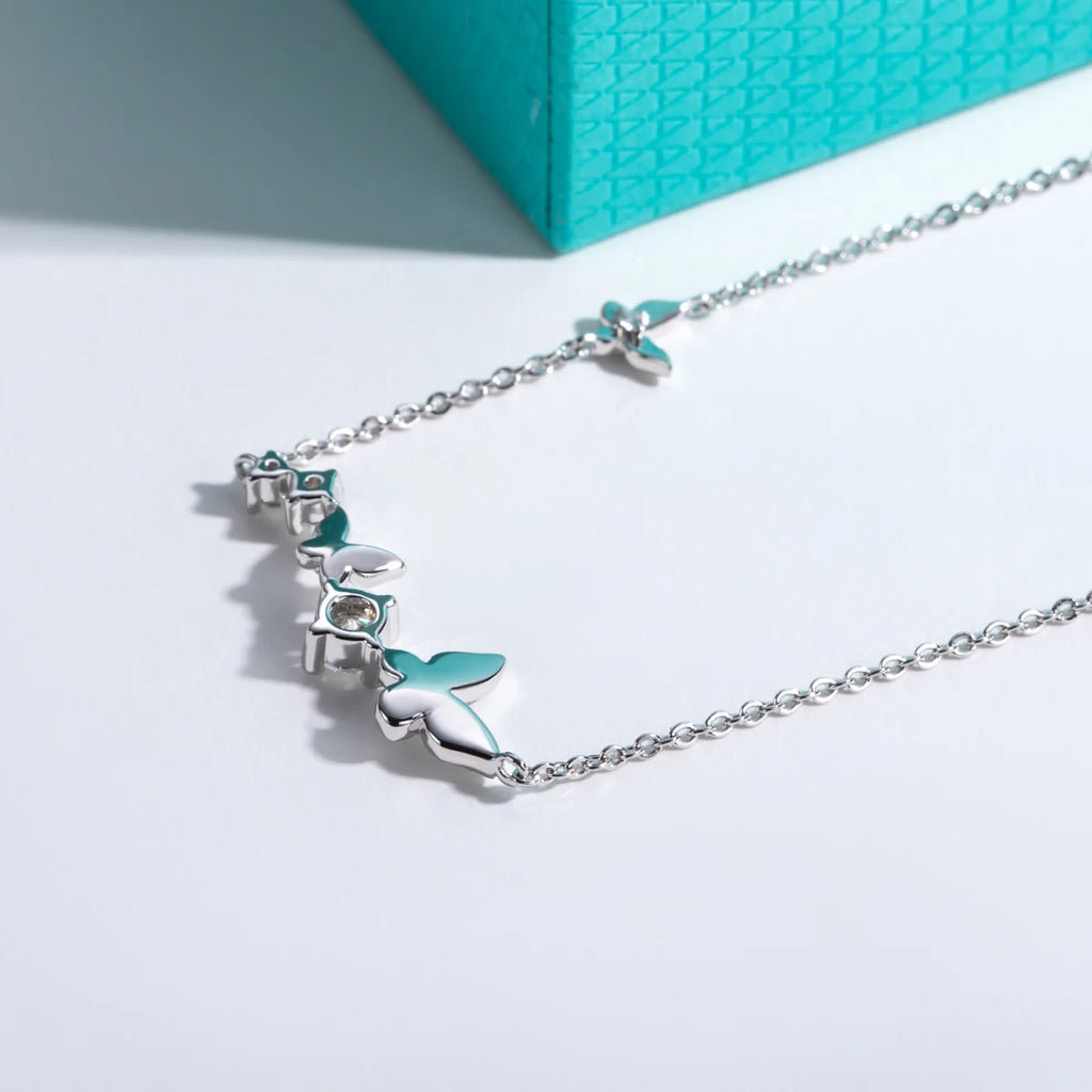 ✨Moissanite Butterfly Necklace – 0.5ct D Color Pendant (925 Silver) – Elegant Romantic Gift