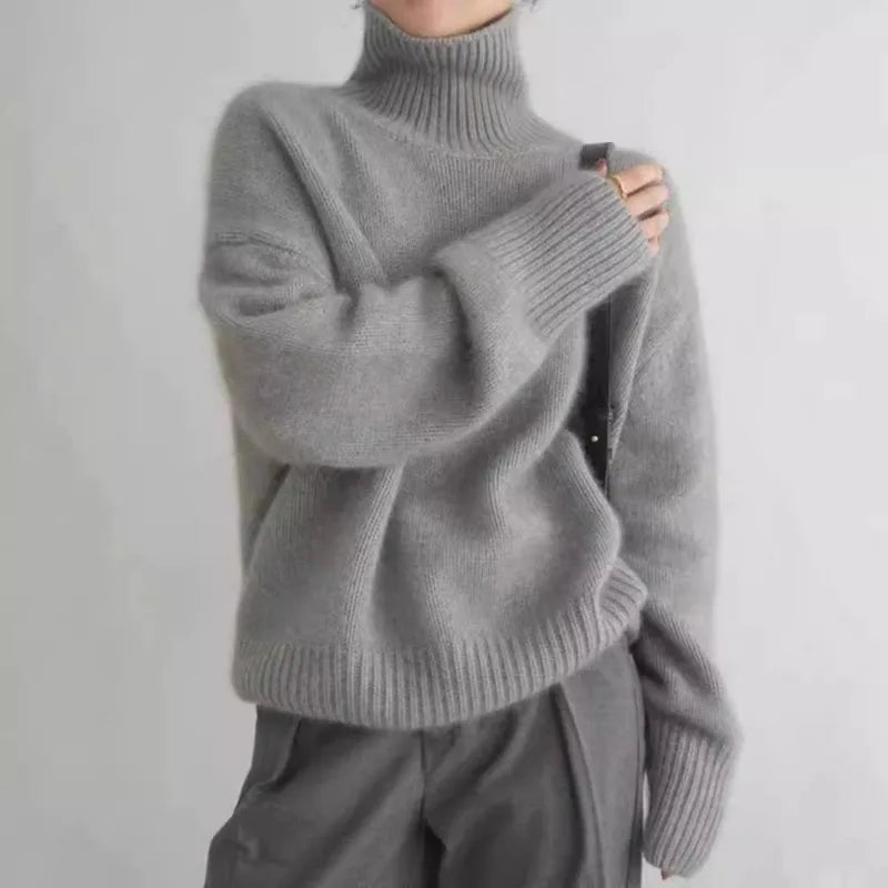 Cashmere High Neck Sweater – Women