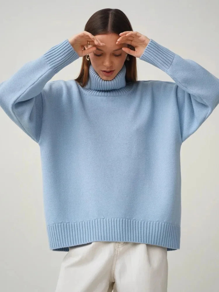 High Collar Knit Sweater