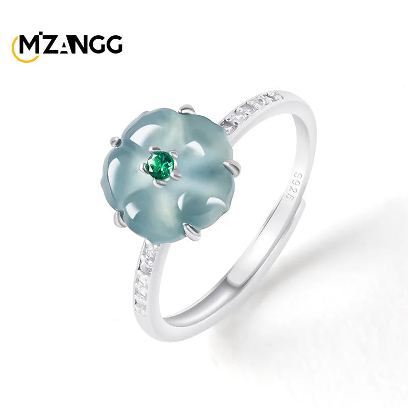 ✨ Natural Jadeite Blue Water Ring