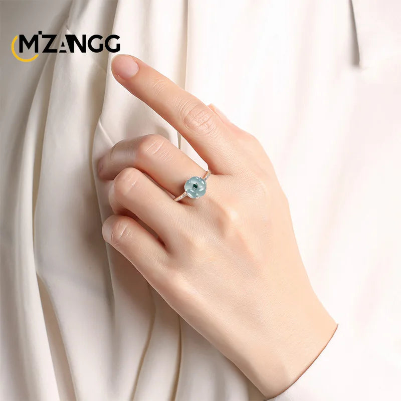 ✨ Natural Jadeite Blue Water Ring