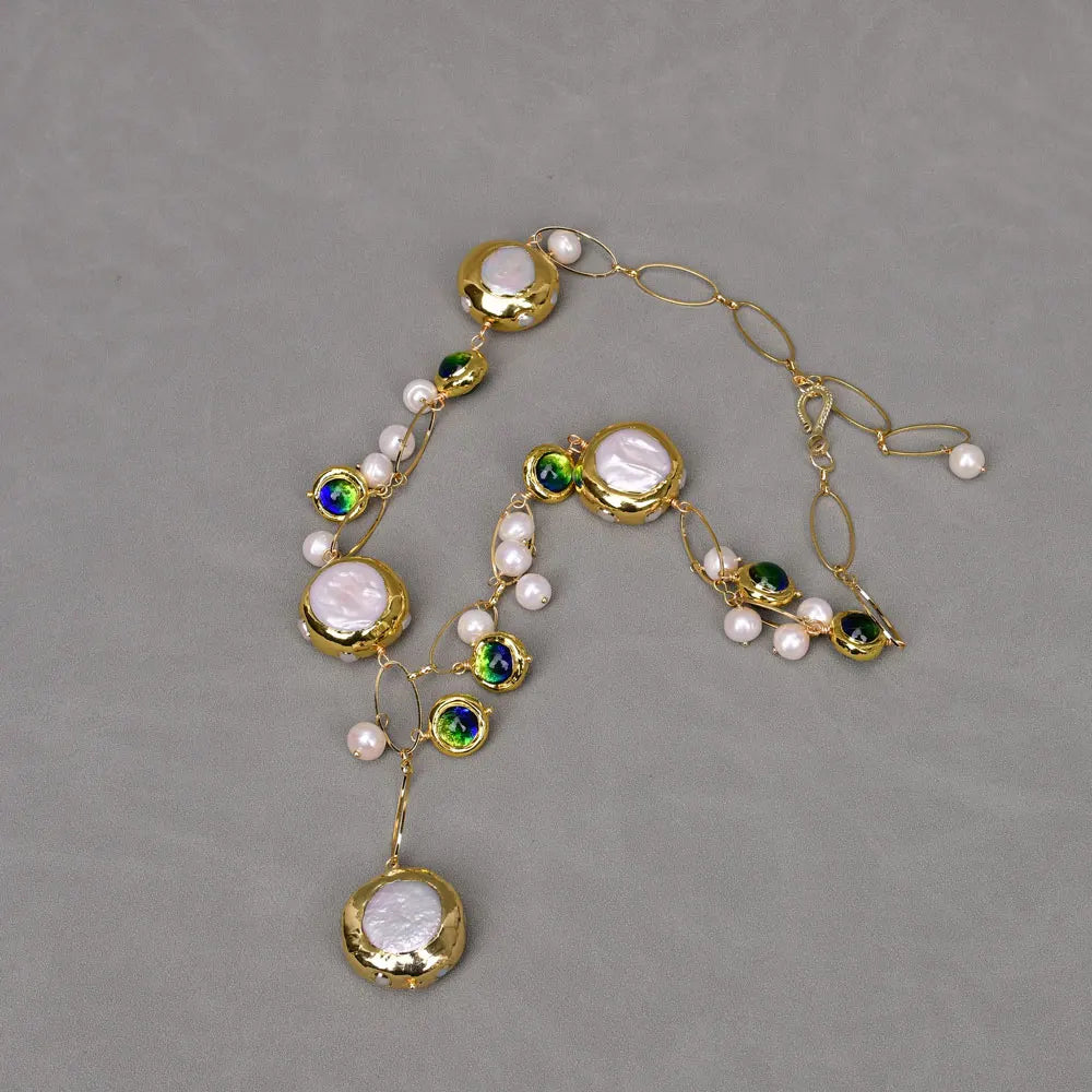 ✨Natural Freshwater White Keshi Pearl Pendant 