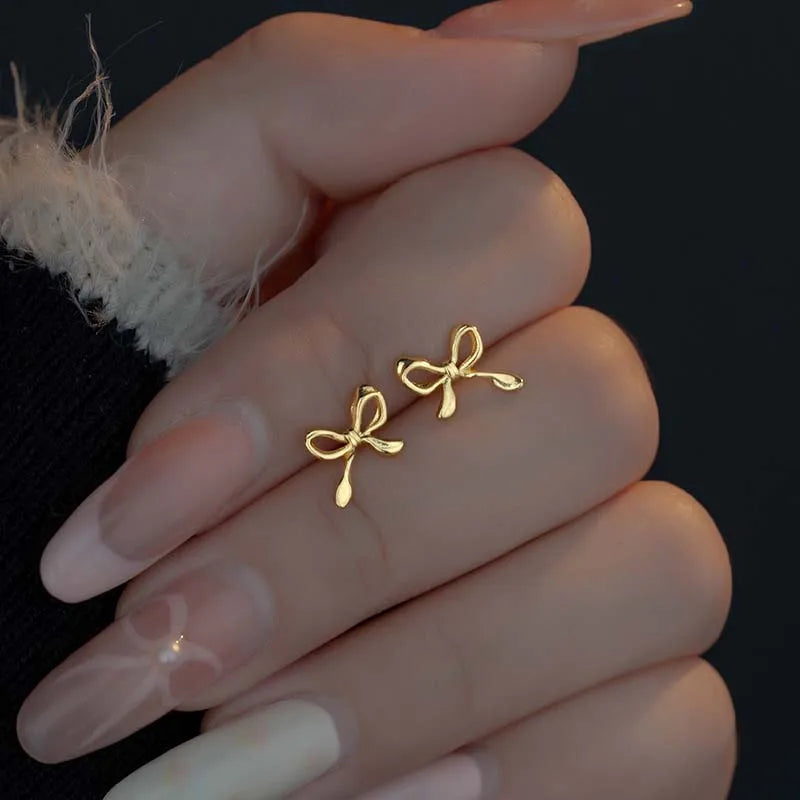 ✨Bow Mini Stud Earrings – Elegant Bow-Shaped Earrings (Gold &amp; Silver)