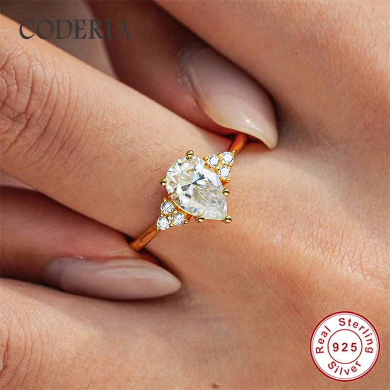 ✨ Pear Cut Moissanite Ring – D Color VVS1 (1.5ct)