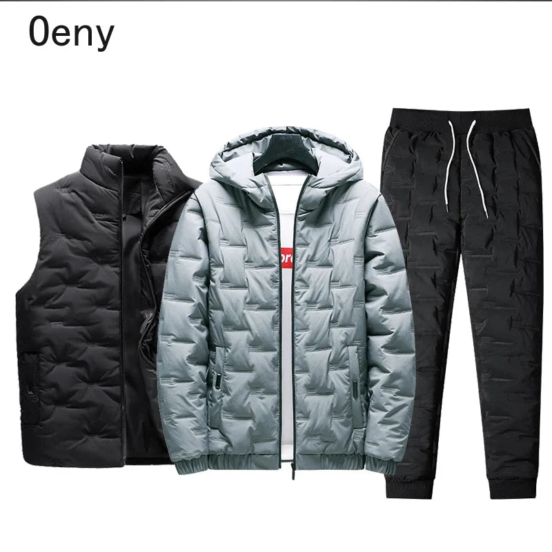 🔥 Men’s Premium Winter 3-Piece Set (Jacket + Vest + Pants)