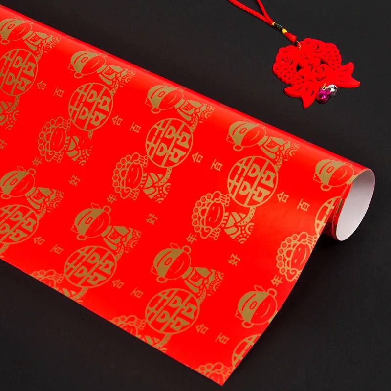 Christmas Gift Wrapping Paper – Santa &amp; Snowman Design (75×52cm)