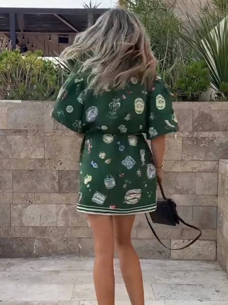 Women's Printed Short Dress 