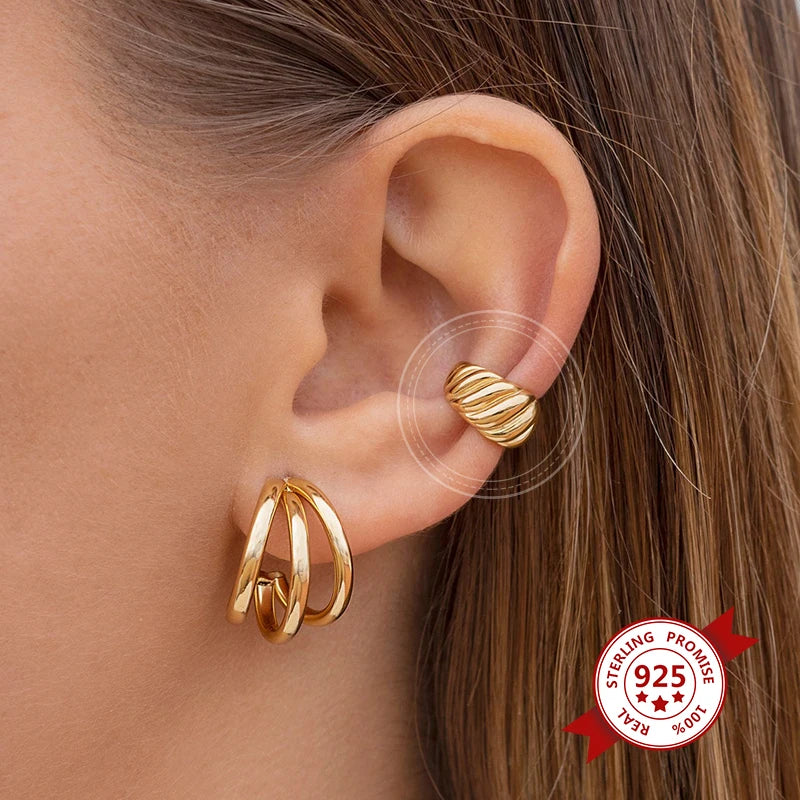 ✨Minimalist 24K Gold-Plated Ear Cuff – No Piercing Needed