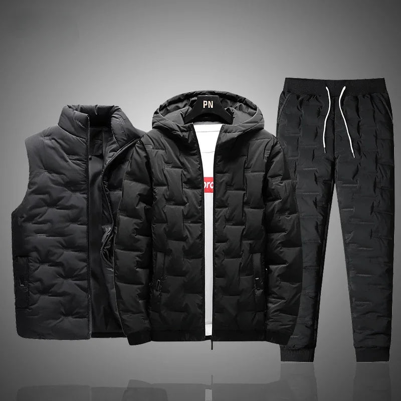 🔥 Men’s Premium Winter 3-Piece Set (Jacket + Vest + Pants)