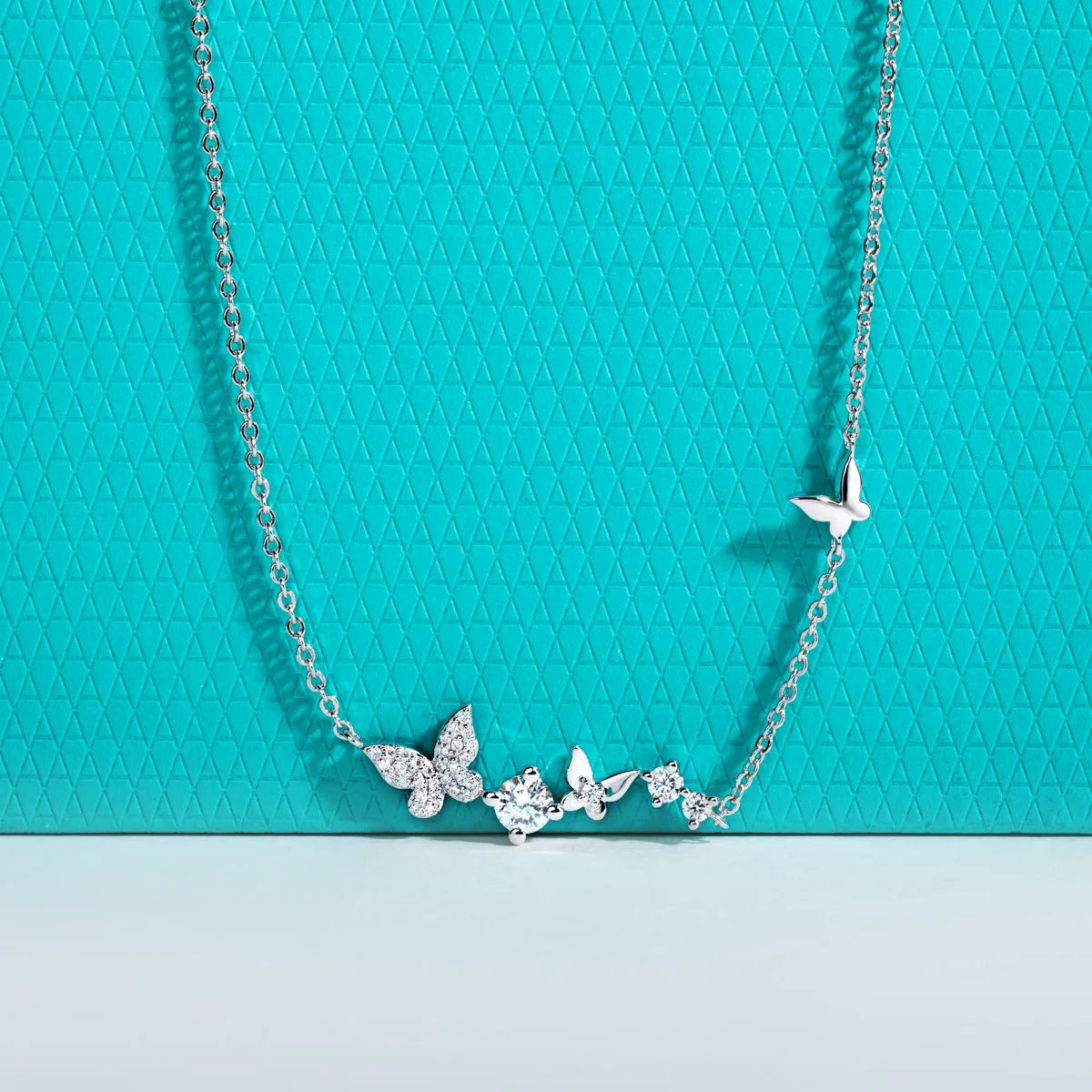 ✨Moissanite Butterfly Necklace – 0.5ct D Color Pendant (925 Silver) – Elegant Romantic Gift
