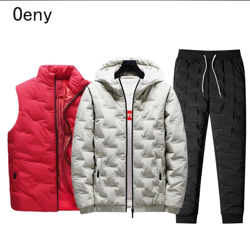🔥 Men’s Premium Winter 3-Piece Set (Jacket + Vest + Pants)