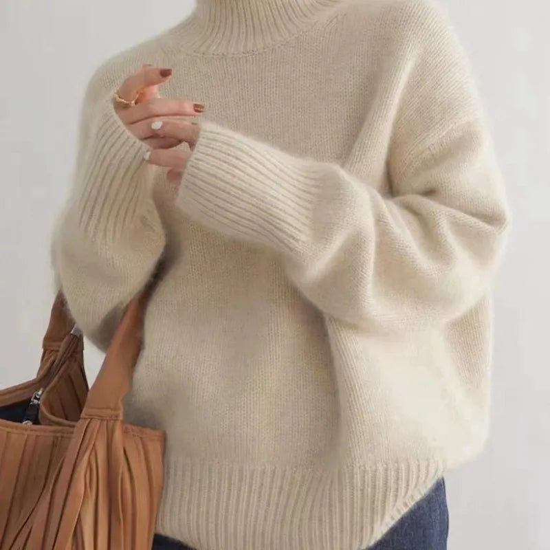 Cashmere High Neck Sweater – Women