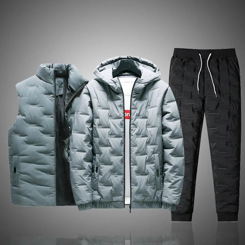 🔥 Men’s Premium Winter 3-Piece Set (Jacket + Vest + Pants)