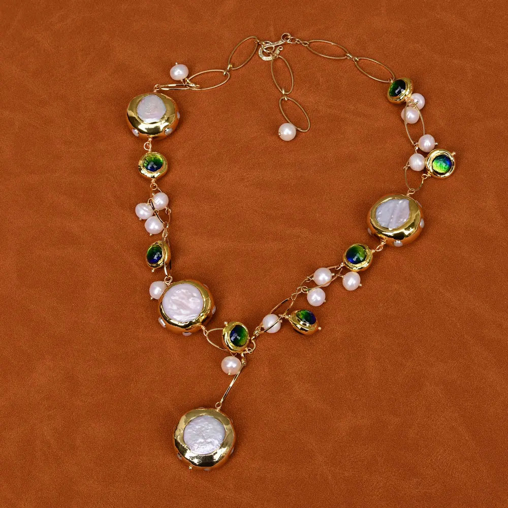 ✨Natural Freshwater White Keshi Pearl Pendant 