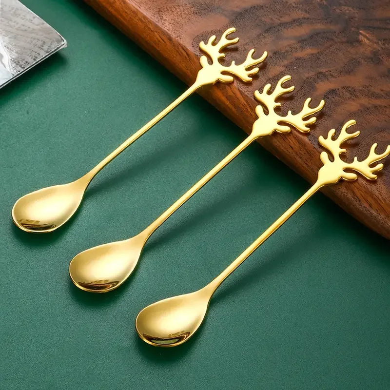 Stainless Steel Elk Coffee Spoons – 4/8 Pcs Set
