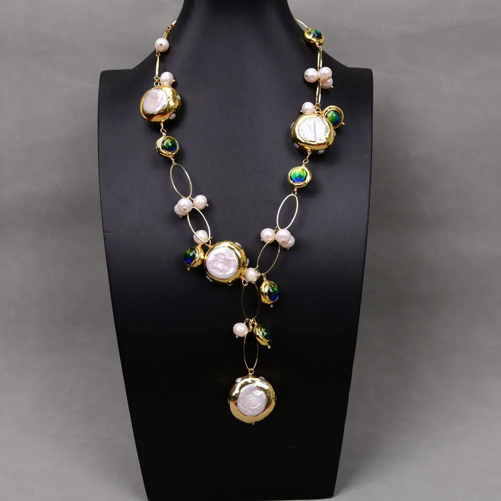 ✨Natural Freshwater White Keshi Pearl Pendant 