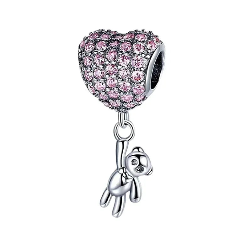 925 Sterling Silver Pink Love Potion Charm – Premium Sparkling Beads