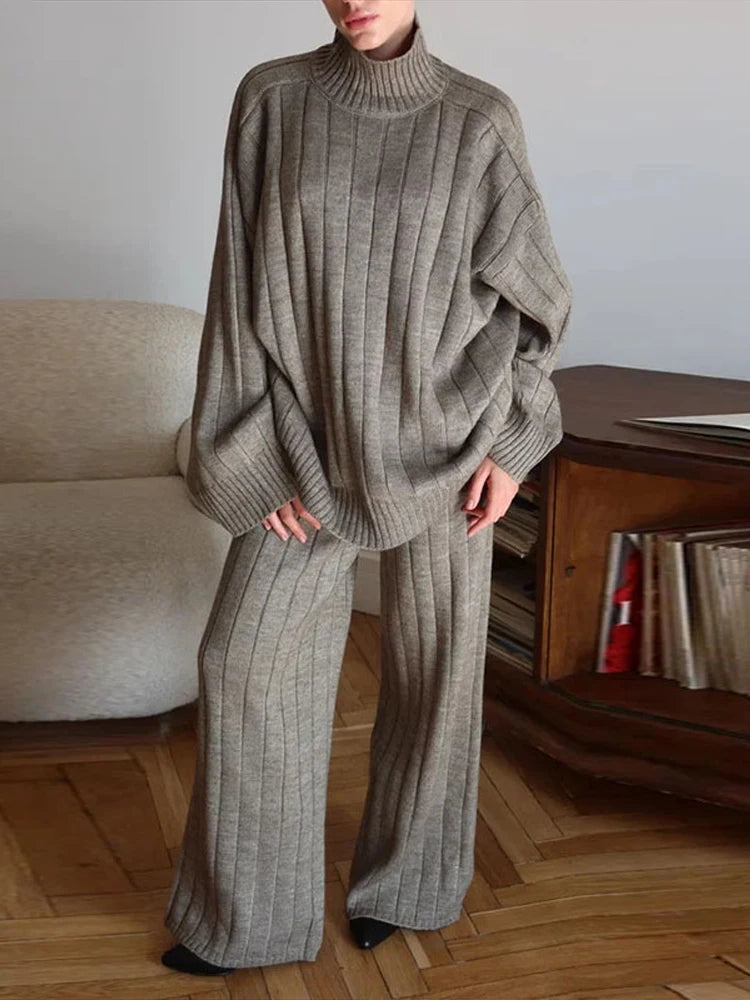 Luxe Ribbed Knit Sweater &amp; Pants Set