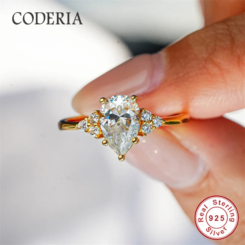 ✨ Pear Cut Moissanite Ring – D Color VVS1 (1.5ct)