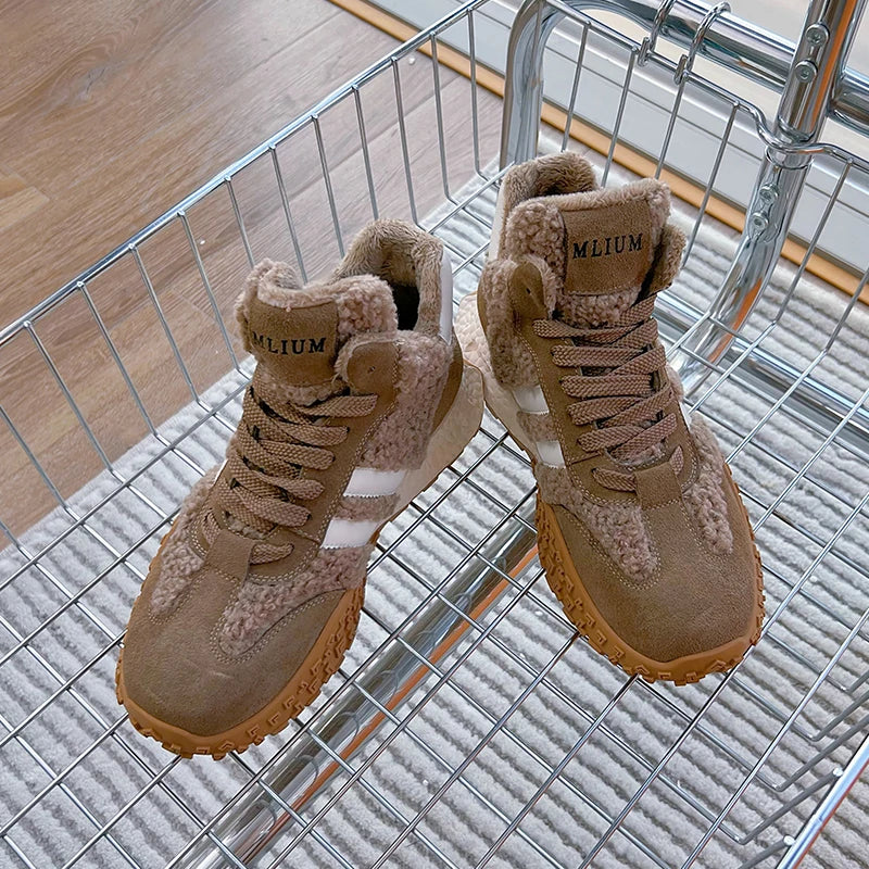 ✨ Luxe Winter Lace-Up Boots