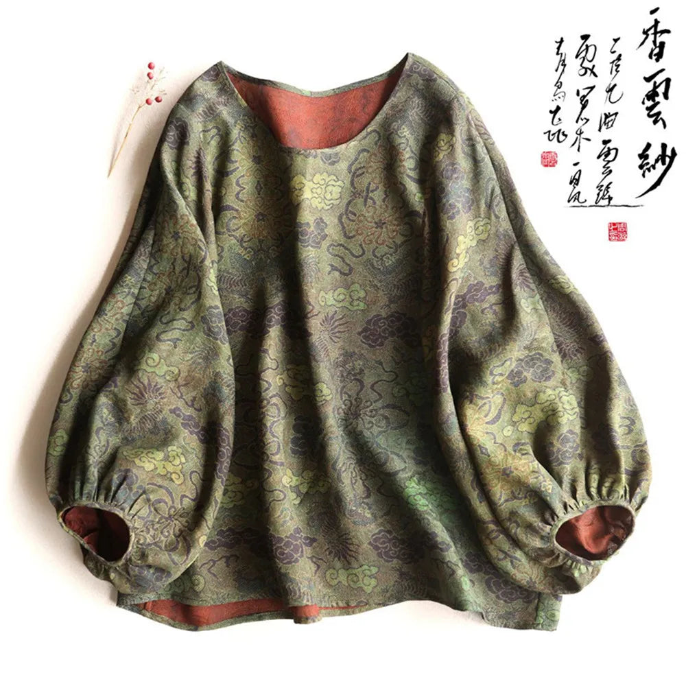 Women's Luxe Printed Blouse