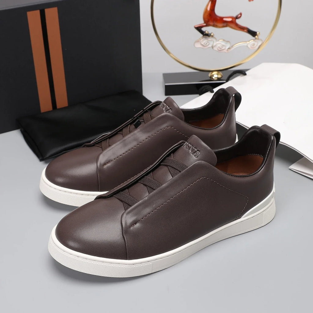 ✨Handmade Luxury Leather Sneakers – Men's Edition