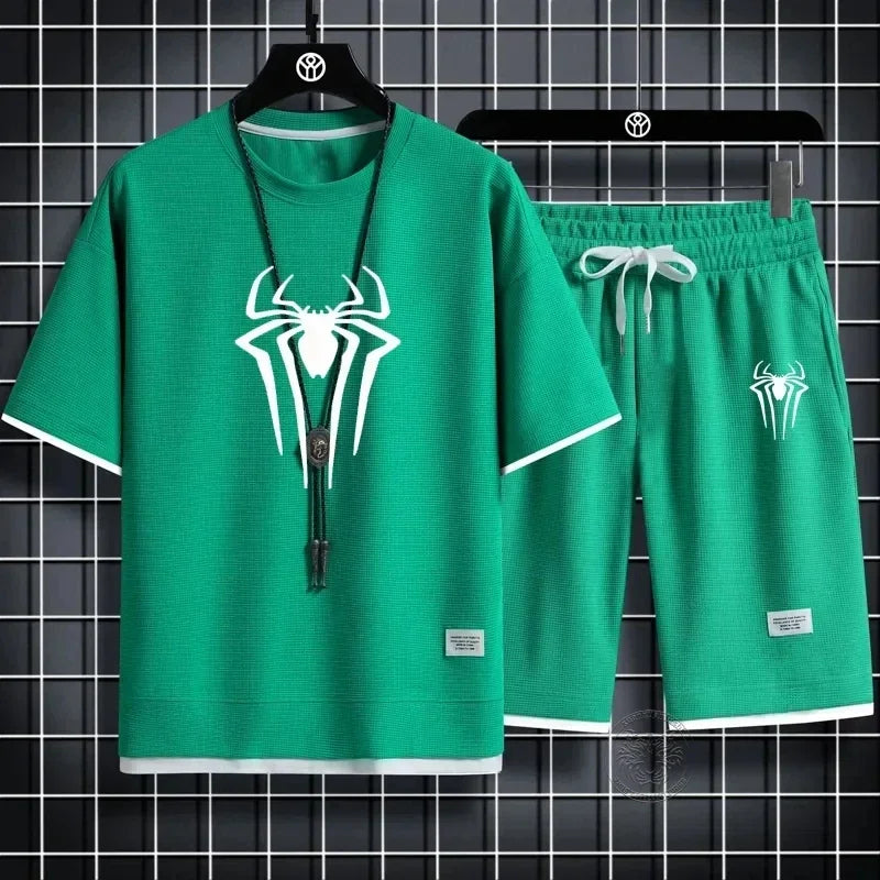 Men's Spider Print Summer Set