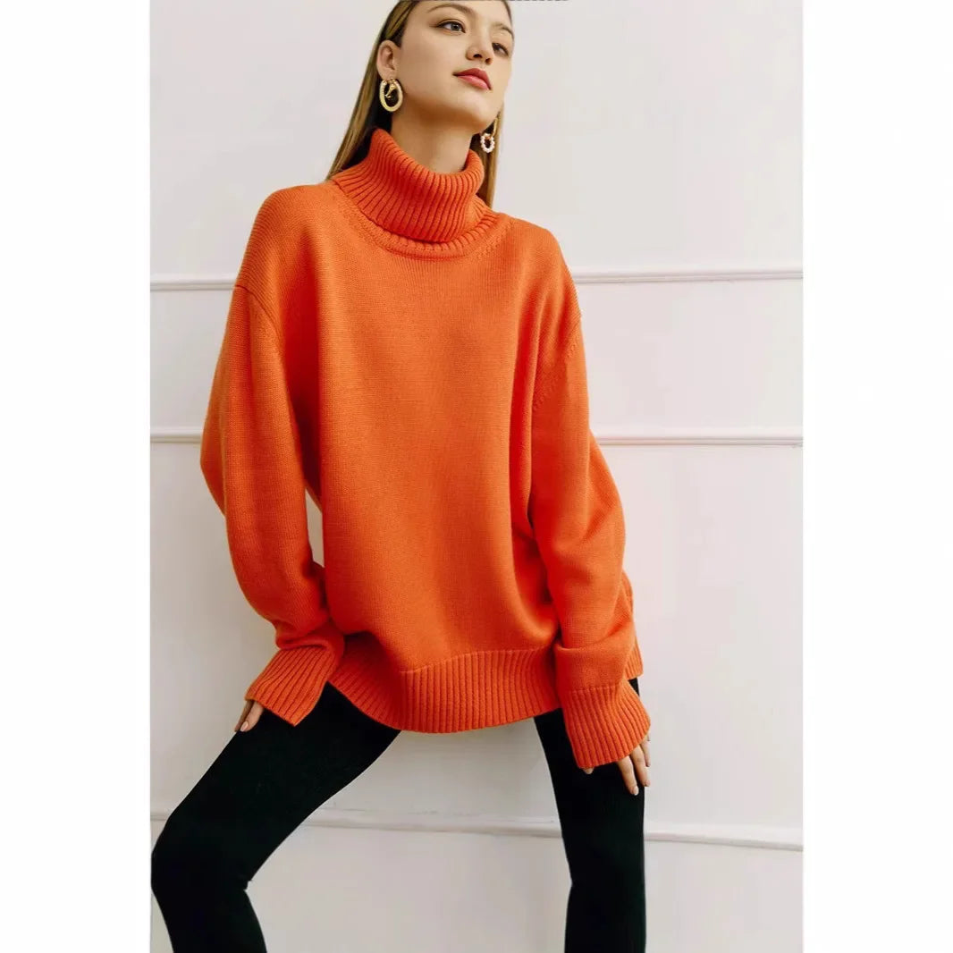 High Collar Knit Sweater