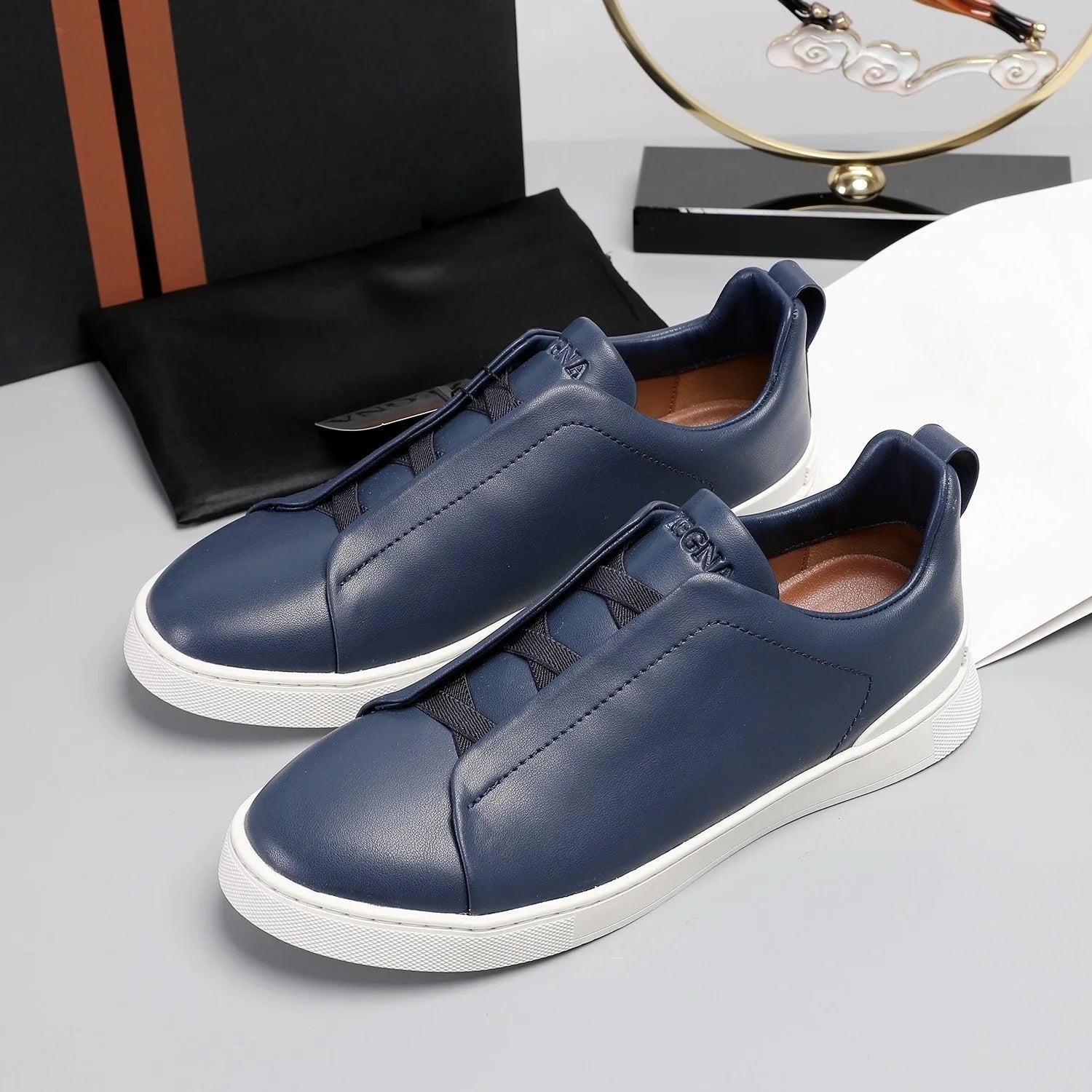 ✨Handmade Luxury Leather Sneakers – Men's Edition