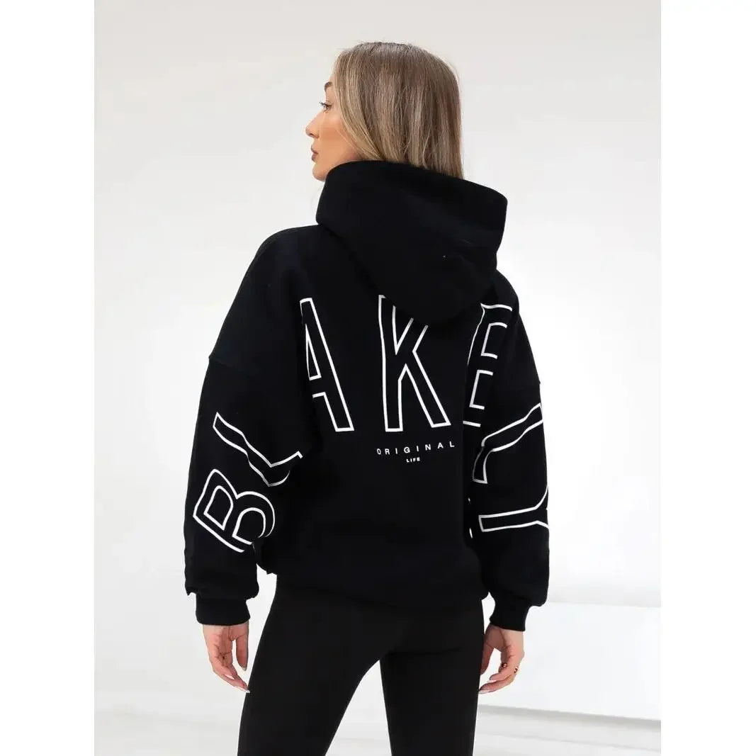 Women's Black Hooded Sweatshirt