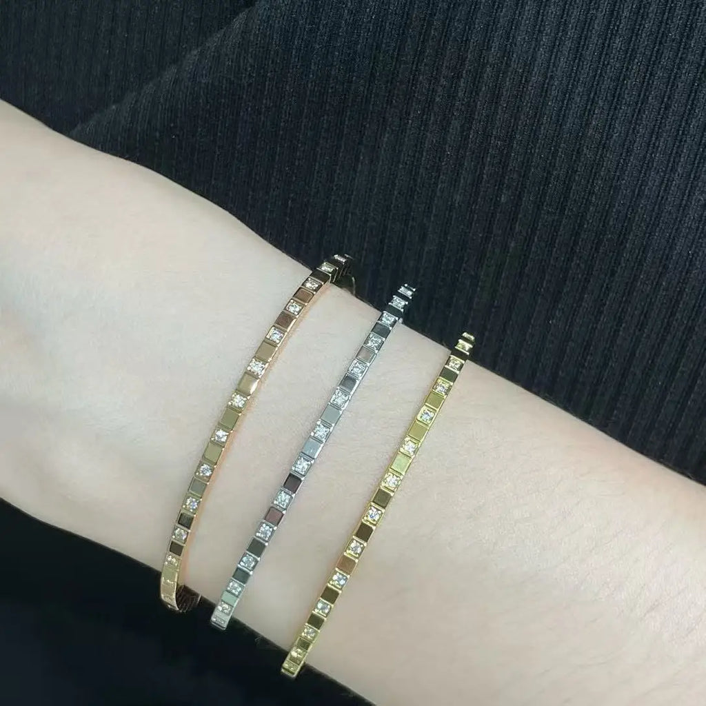 ✨ 2025 Gold-Filled Iced Bangle Bracelet