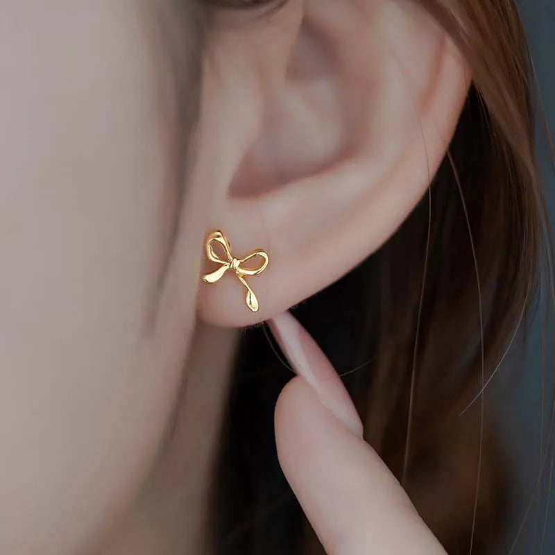 ✨Bow Mini Stud Earrings – Elegant Bow-Shaped Earrings (Gold &amp; Silver)