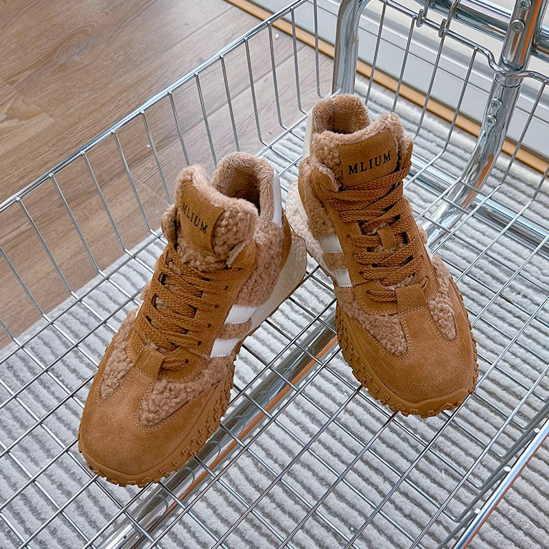 ✨ Luxe Winter Lace-Up Boots