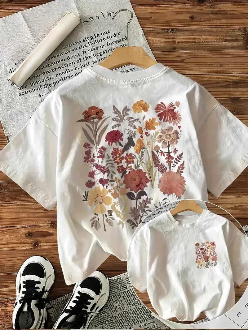 Y2K Women's Floral Graphic Tee – Vintage Aesthetic Top