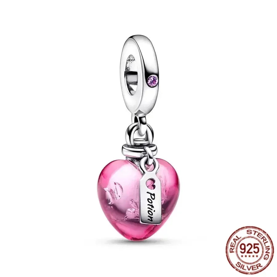 925 Sterling Silver Pink Love Potion Charm – Premium Sparkling Beads