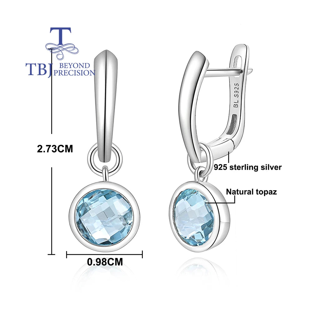 ✨ 8mm Bezel-Set Sterling Silver Drop Earrings