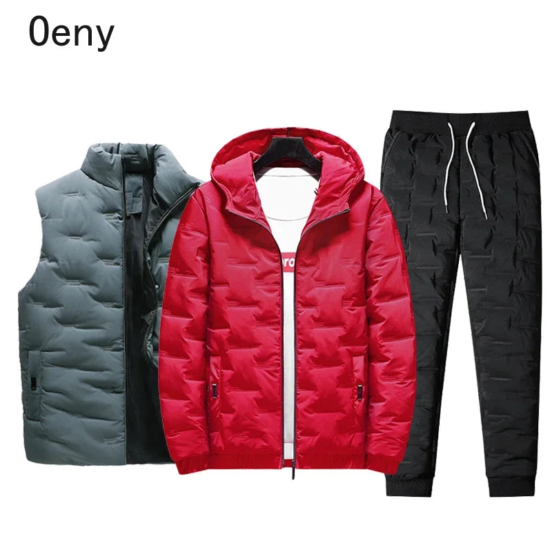 🔥 Men’s Premium Winter 3-Piece Set (Jacket + Vest + Pants)