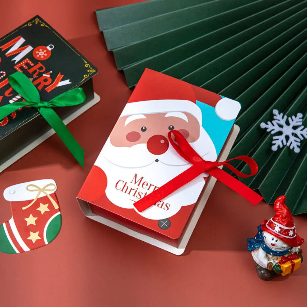 4PCS Christmas Gift Boxes – Book-Style Candy & Gift Packaging