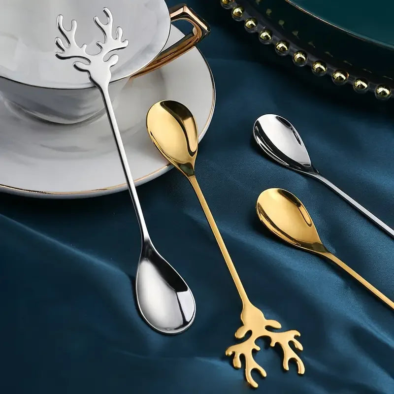 Stainless Steel Elk Coffee Spoons – 4/8 Pcs Set