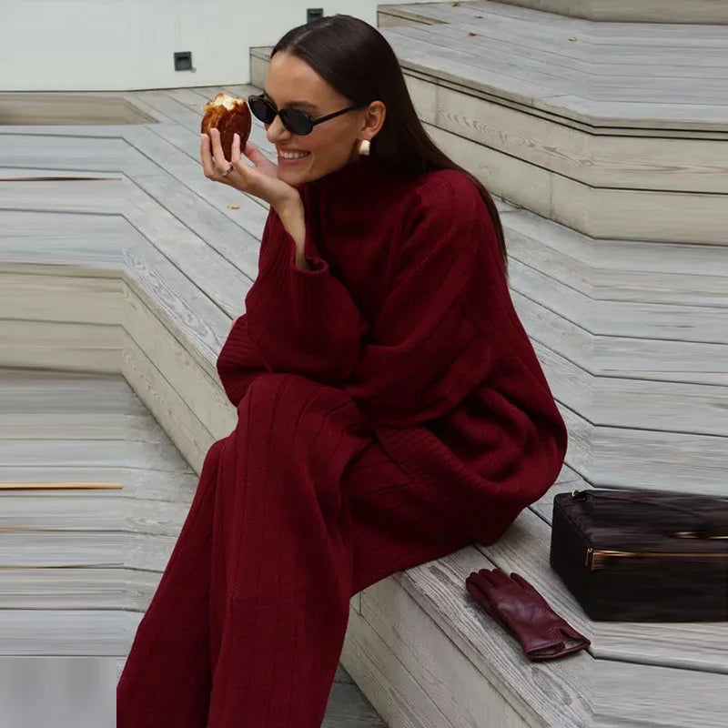 Luxe Ribbed Knit Sweater &amp; Pants Set