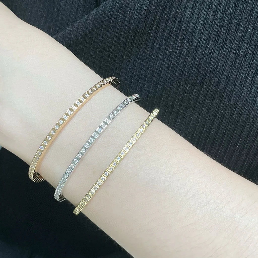 ✨ 2025 Gold-Filled Iced Bangle Bracelet