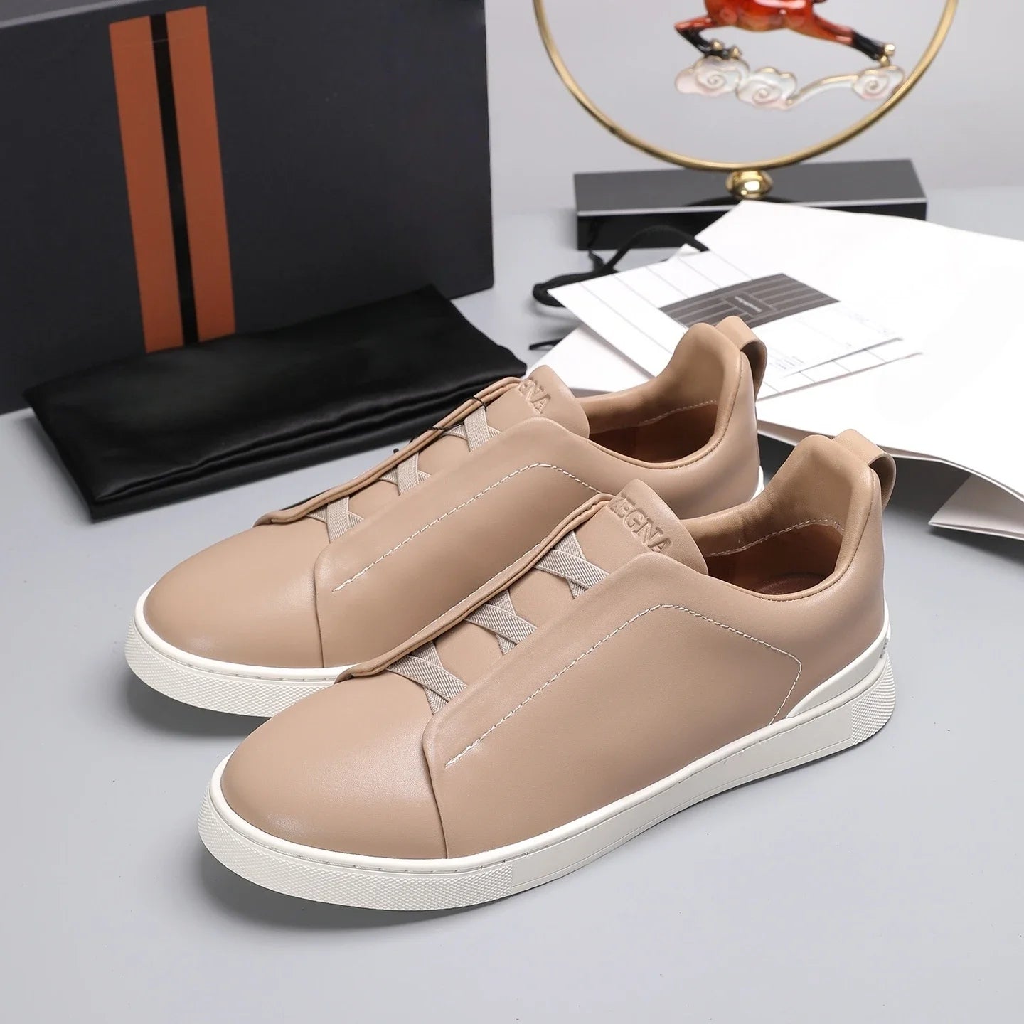 ✨Handmade Luxury Leather Sneakers – Men's Edition