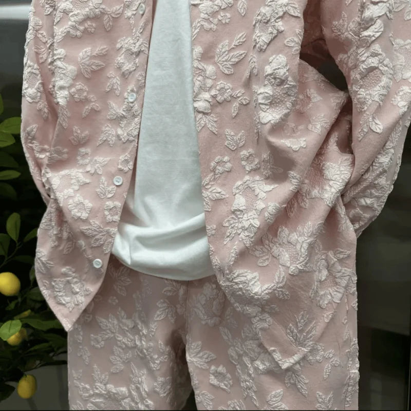 Men's Embossed Casual Tracksuit – New Autumn Collection | Stylish Two-Piece Set (S–5XL)