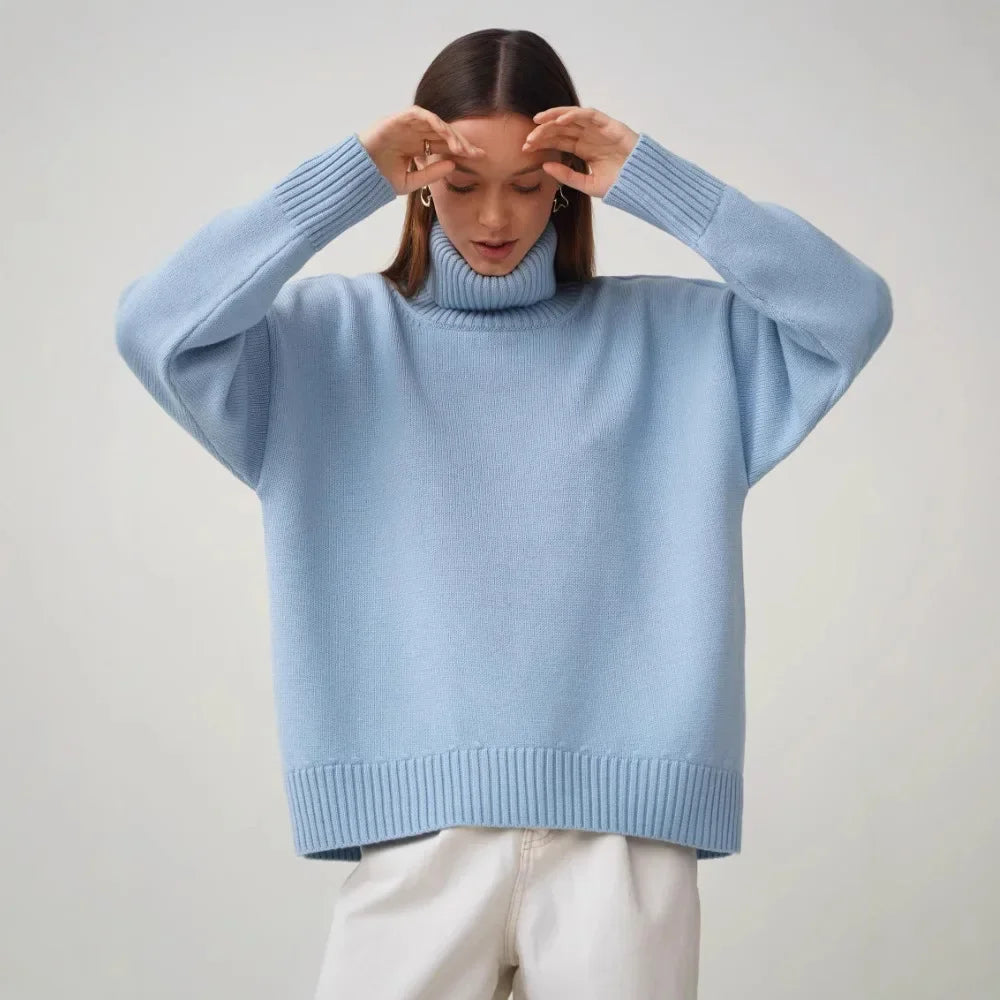 High Collar Knit Sweater